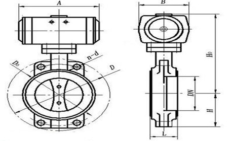 氣動高真(zhen)空蝶閥結構(gou)圖
