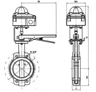 渦(wō)輪蝶閥(fa)-渦輪溝(gou)槽信号(hao)蝶閥